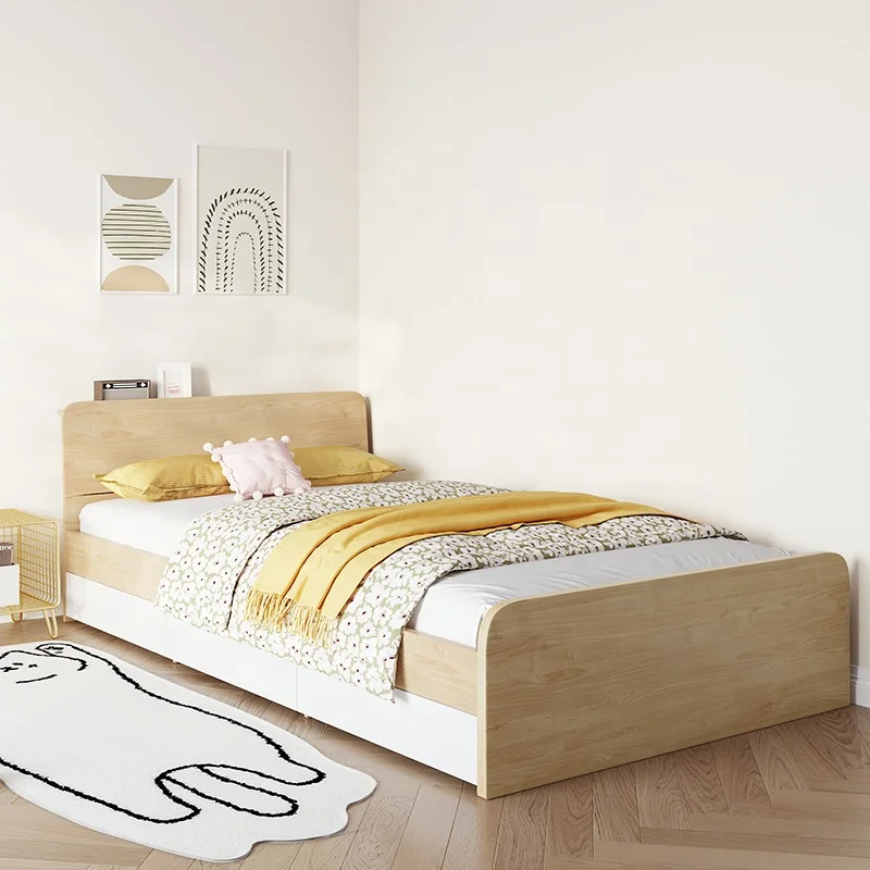 School Girls Dormitory Single Bed with Broach Furniture Modern Bedroom Student Children's Room Set Size