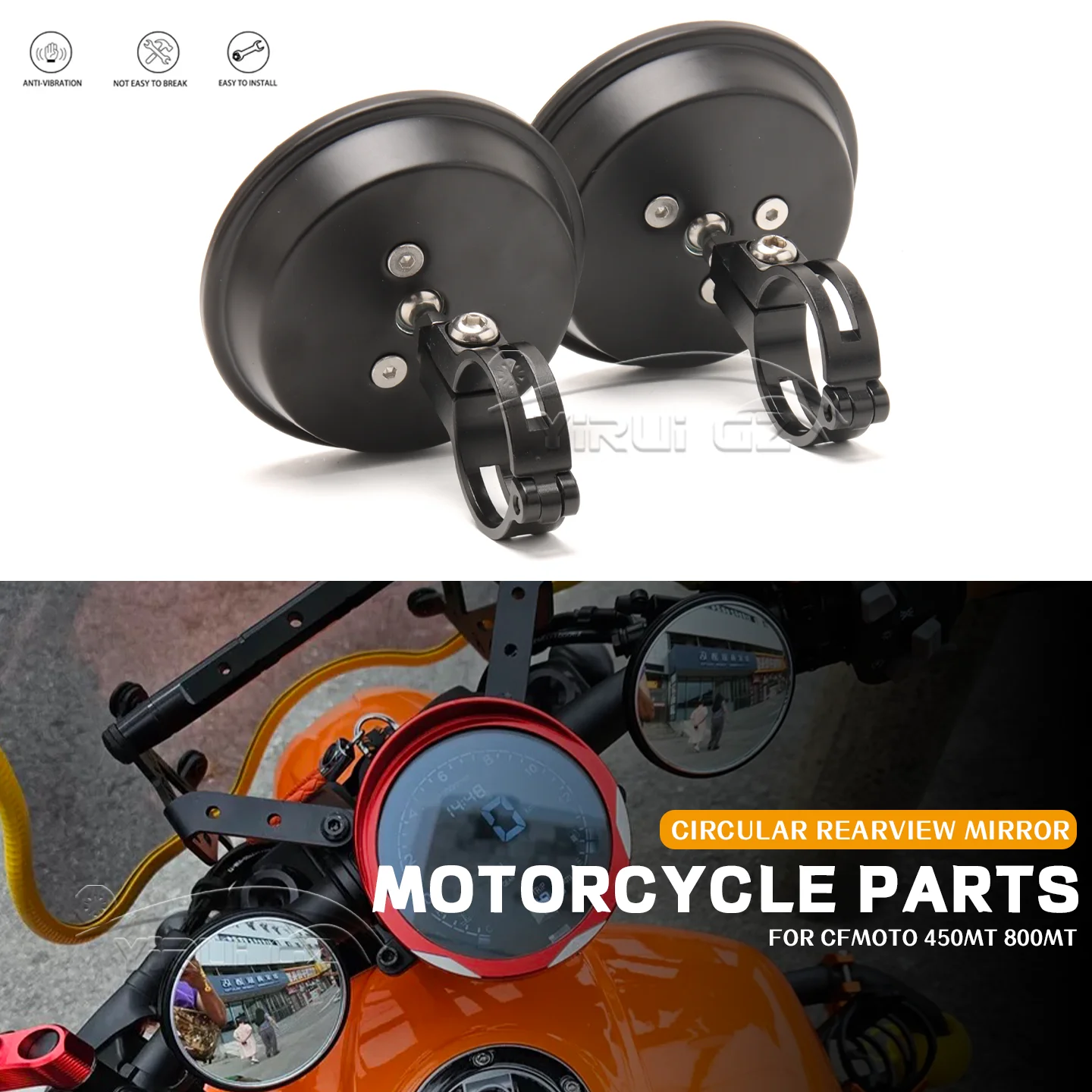 

Мотоциклетный вспомогательный ретровизор Espelho Convexo Espelhos de grande angularpara для CFMOTO 450MT 2024 800MT 800mt 450MT