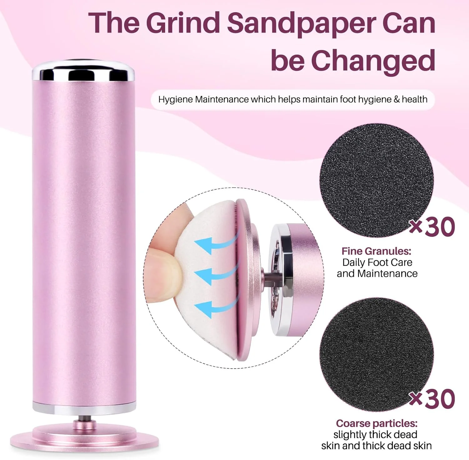 مزيل ملف القدم الكهربائي، أداة باديكير احترافية لإزالة مسامير القدم، مطحنة ملفات القدم ذات السرعة القابلة للتعديل للبشرة والجلد #3