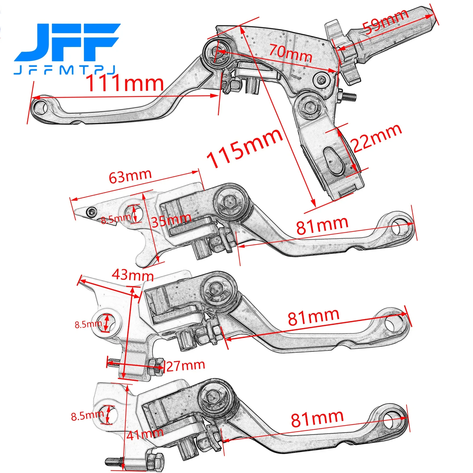 CNC Modified 360 Degree Folding Anti-Drop Labor-Saving Clutch Brake Handle For KAYO BOSUER M2 M4 M5 M6 T4 T6 K6 KTM CRF YZF KLX