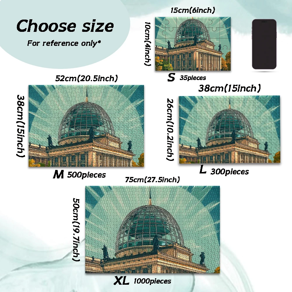 35/150/300/500/1000 Teile Schönheits-Schloss Individuelles Foto Personalisiertes DIY-Fotoporträt Puzzle Geburtstagsgeschenk