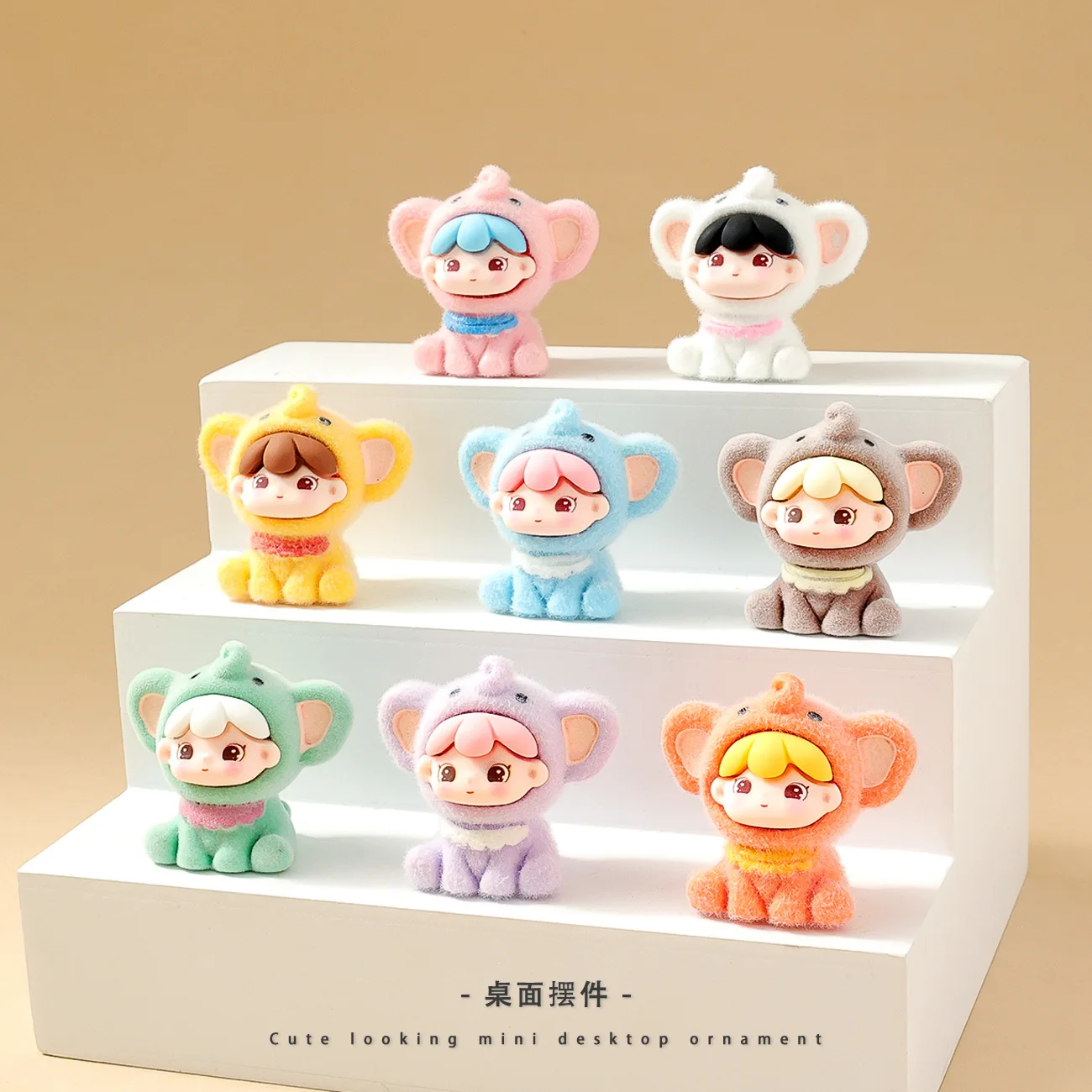 

Cute sitting small elephant doll tide play resin tabletop ornaments