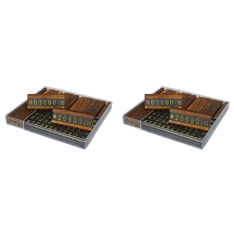 

20 Sets/Box Mini Wood Combined Number Price Cube Tag Jewelry Adjustable Number Pricing Label Sign Holder Card Stand B