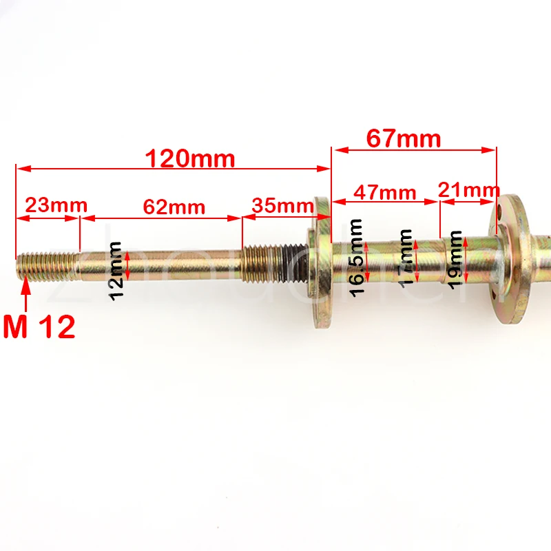 540mm Rear axle assembly is suitable for for DIY 49cc 50cc mini 2 stroke small ATV Go kart Small Quad Bike mountain bike parts