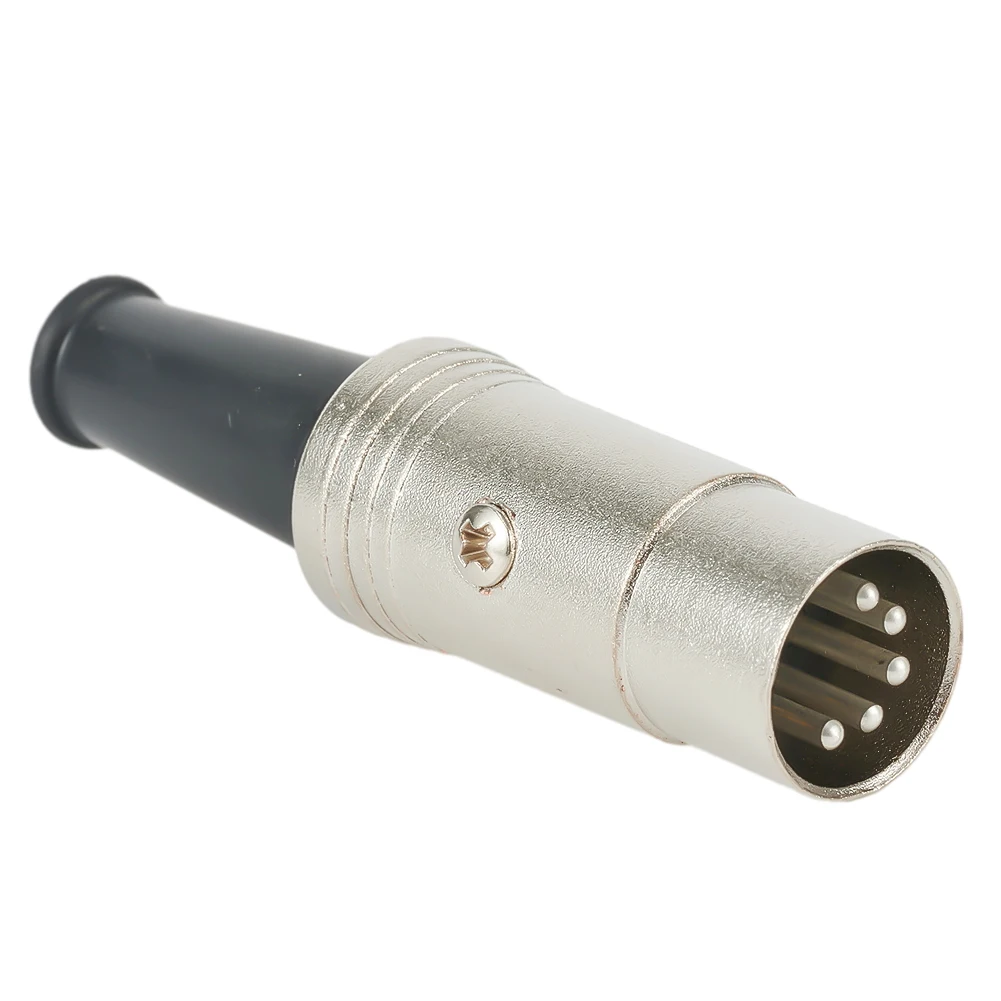 

1pcs 5 Pin Audio Adapter DIN Plug Male Midi Connector Cable-Lead Audio Adapter Male Inline Plug With Heavy Duty Cable Clamp
