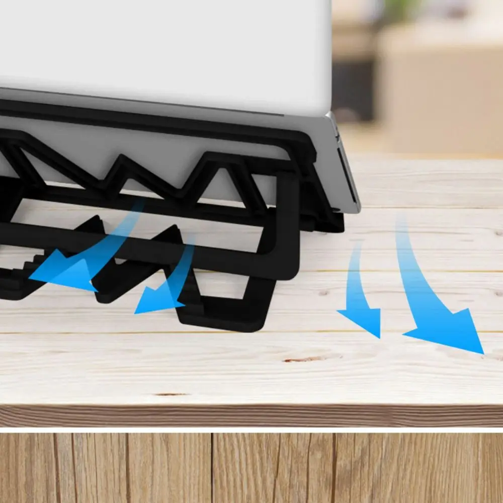Folding Laptop Cooling Base Notebook Holder Plastic+Silicone Computer Stand Fall Prevention Wear-resistant Durable Portable