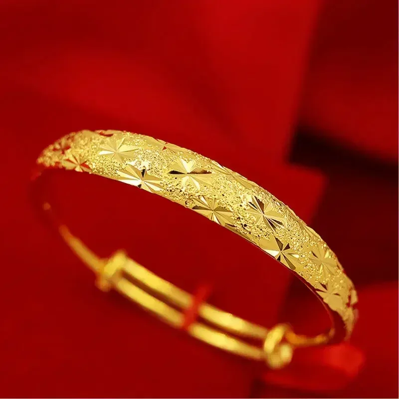 Real gold 24K bracelet 999 wedding gift 18K gold to become a rich woman in seconds AU750 gift jewelry for friends