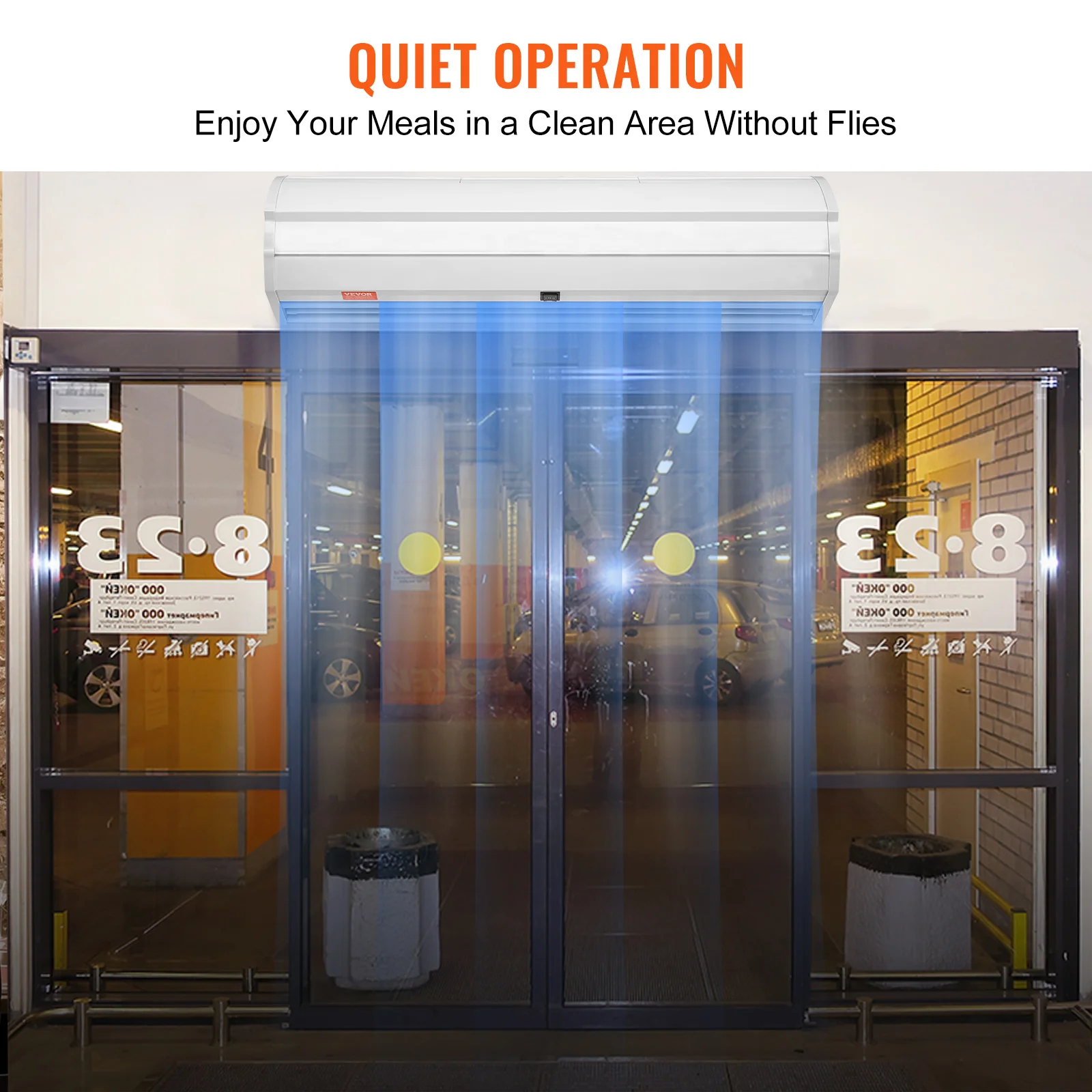 VEVOR 36/42/48/60 in Commercial Indoor Air Curtain Super Power 2 Speeds Wall Mounted Air Curtains for Doors Indoor Over Door Fan