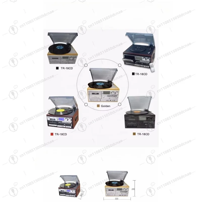 9-in-1 Vintage Turntable CD Cassette Vinyl Player    USB Video Playback Tocadiscos De Vinilo