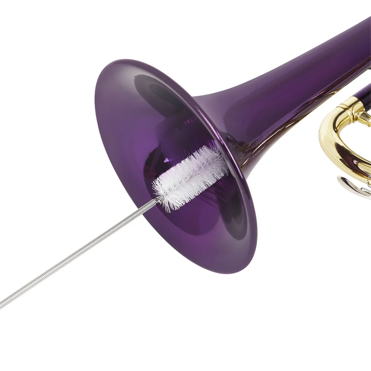 A71P الفرنسية القرن الترومبون البوق تنظيف عدة الفولاذ المقاوم للصدأ النايلون فرشاة فرشاة تنظيف الآلات الموسيقية #4