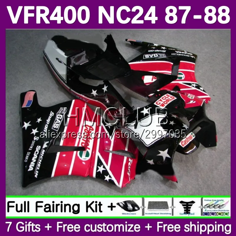 Fairings For HONDA VFR400 R V4 NC24 VFR400RR VFR400R 1987 1988 41No.156 red stock RVF400R RVF VFR 400 R RR 400R CC 87 88 Body