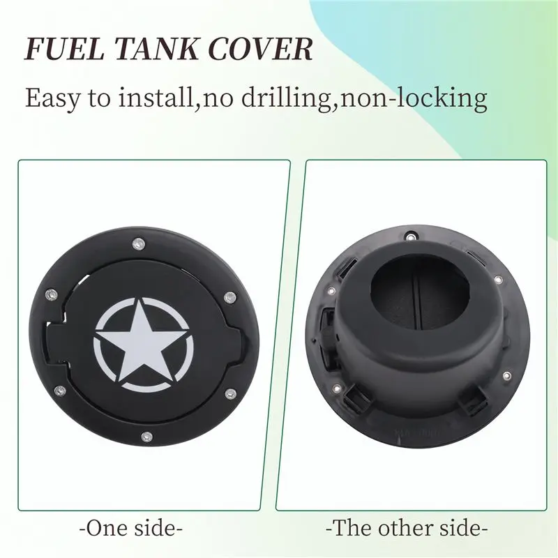 Top Sale Gas Tank Cap Cover Fuel Tank Cover 4-Door 2-Door For 2007-2018 Jeep Wrangler Jk & Unlimited Car Accessories - view 6