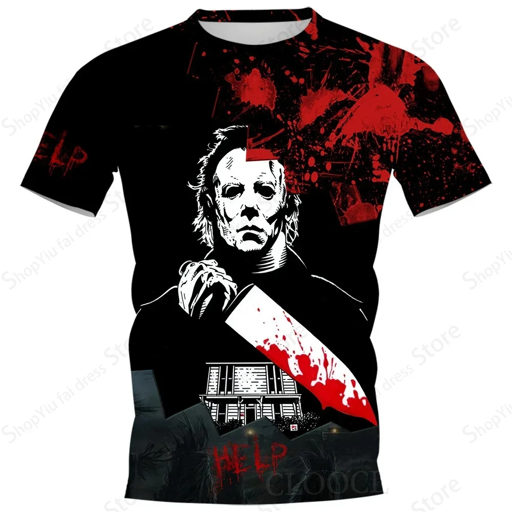 

Men's T-shirt 3d Halloween Print Tshirt Men Women Fashion T-shirt Michael Myers T Shirt Hip Hop Top Tee Graphic Camiseta Clothes