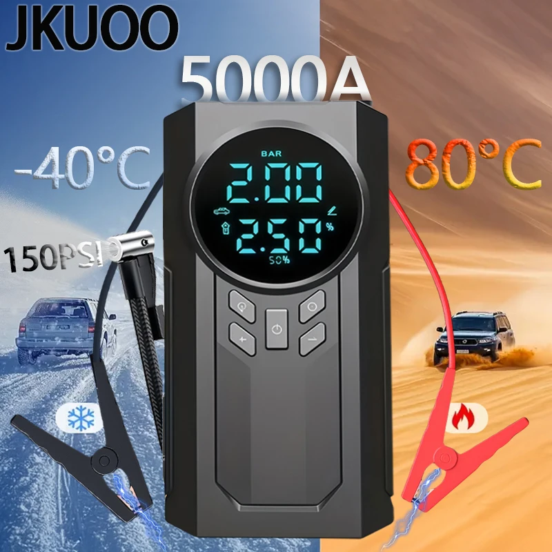 

Автомобильный стартер и воздушный насос — быстрое заполнение 10,2 бар, -40 ° Рабочая свинцово-кислотная батарея низкой температуры 12 В, светодиодный фонарик и зарядное устройство USB