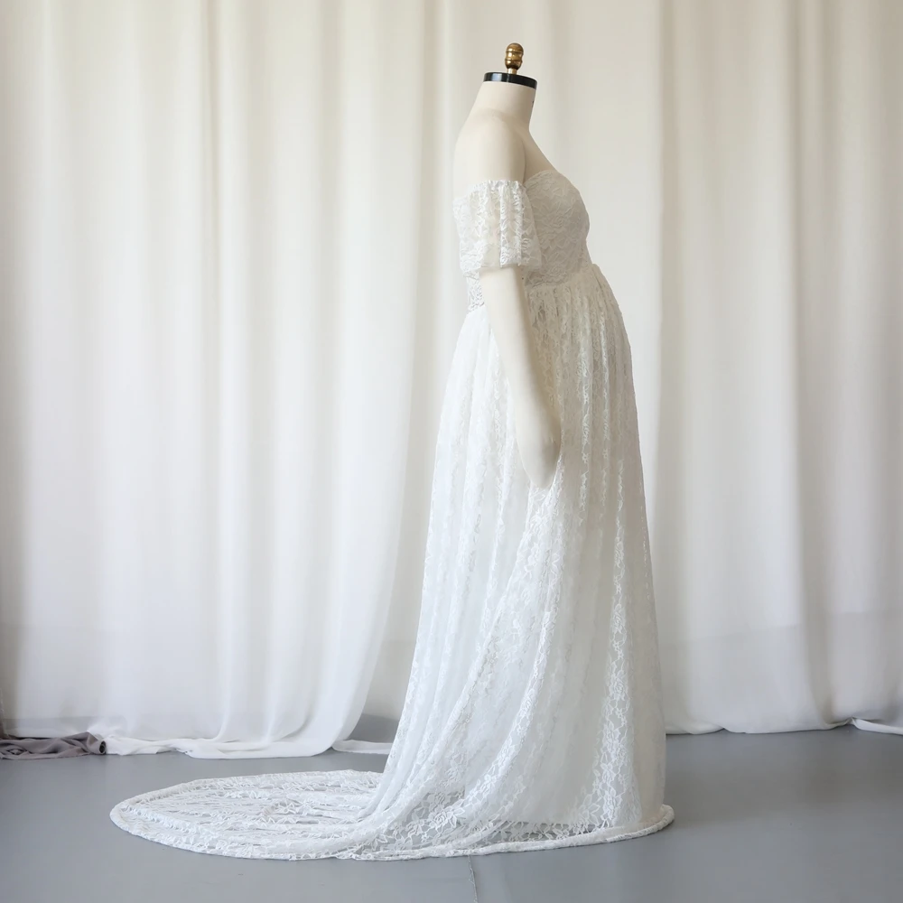 Vestidos de encaje para sesión de fotos de maternidad, vestido de noche para mujeres embarazadas, traje de fiesta de revelación de género, Baby Shower, fotografía de embarazo