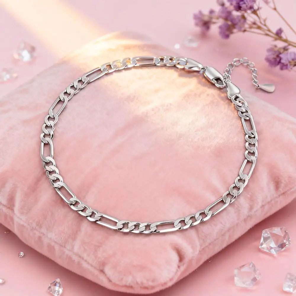 Special offer 925 sterling Silver Bracelets Anklet pretty 4MM chain for Women men Wedding Pretty Jewelry Fashion Christmas Gifts