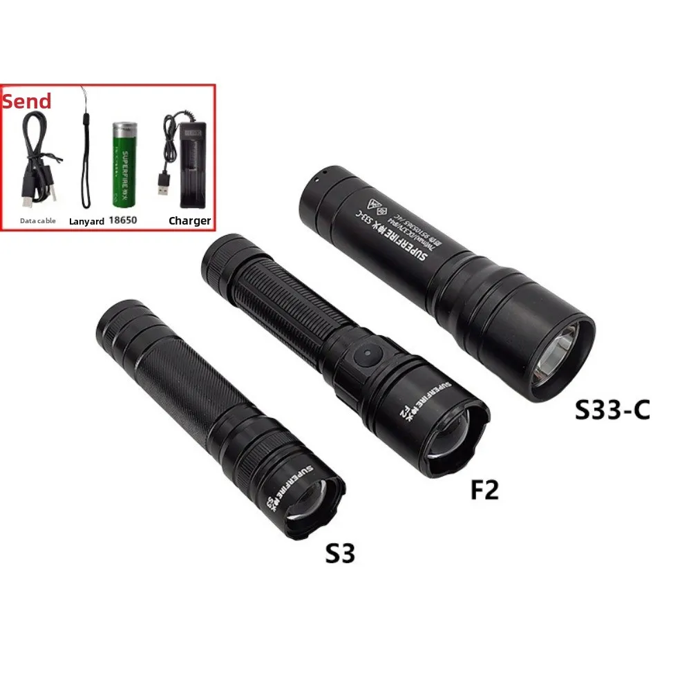 

Flashlight LED strong light lighting S33-C outdoor emergency flashlight