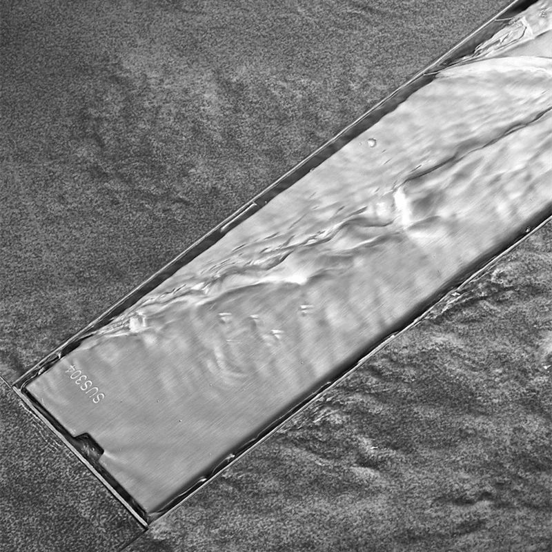 Invisible Floor Drain 304 Stainless Steel Rectangle Anti-odor Bath Shower Drain Long Drainage Floor Drains Cover Brushed 20-50