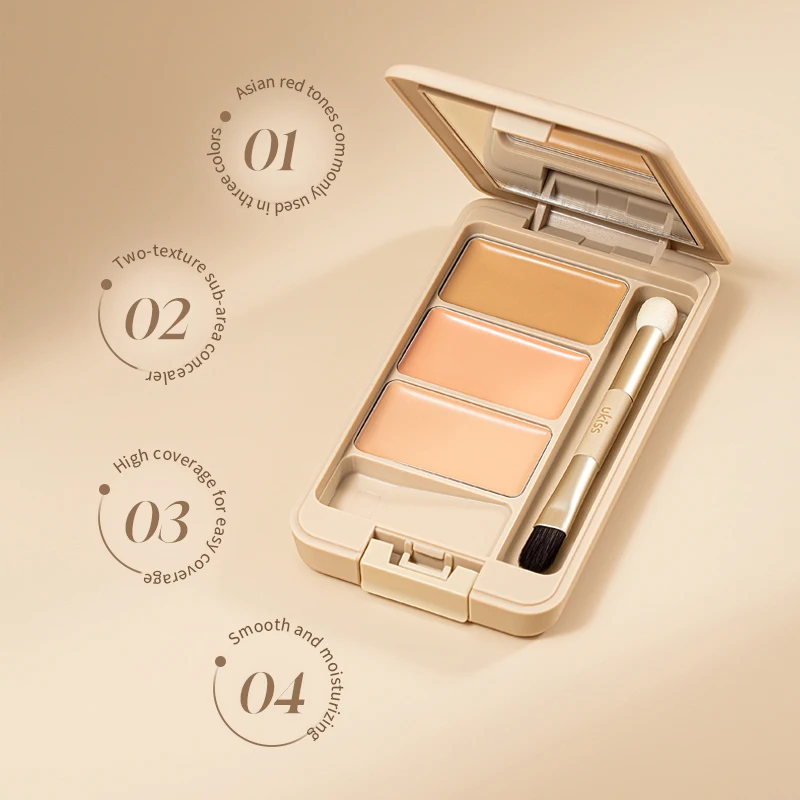 UKISS 3 In 1 Full Coverage Multi Uses Concealer is Long-Lasting Lightweight Waterproof Oil-control Face Foundation Cream Makeup