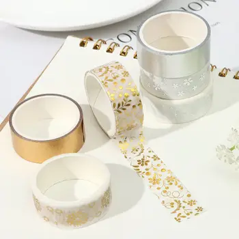 6 rotoli/Set Flower Plant Washi Tape nastro adesivo decorativo nastro adesivo in lamina d'oro Scrapbooking nuovi regali diario fai da te
