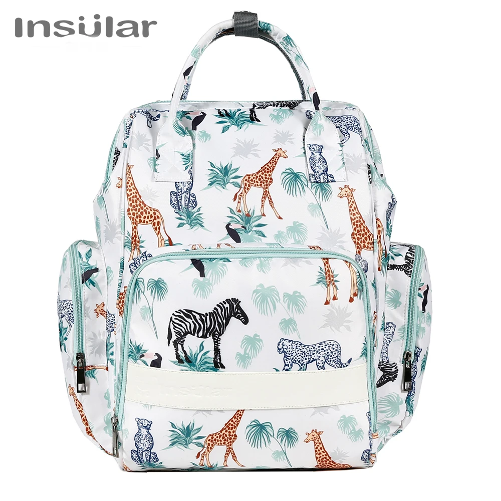 Insular Baby Diaper Backpack Fashion Mummy Travel Stroller Bag Large Capacity Mother Bag Carrying Pregnant Baby Nappy Backpack