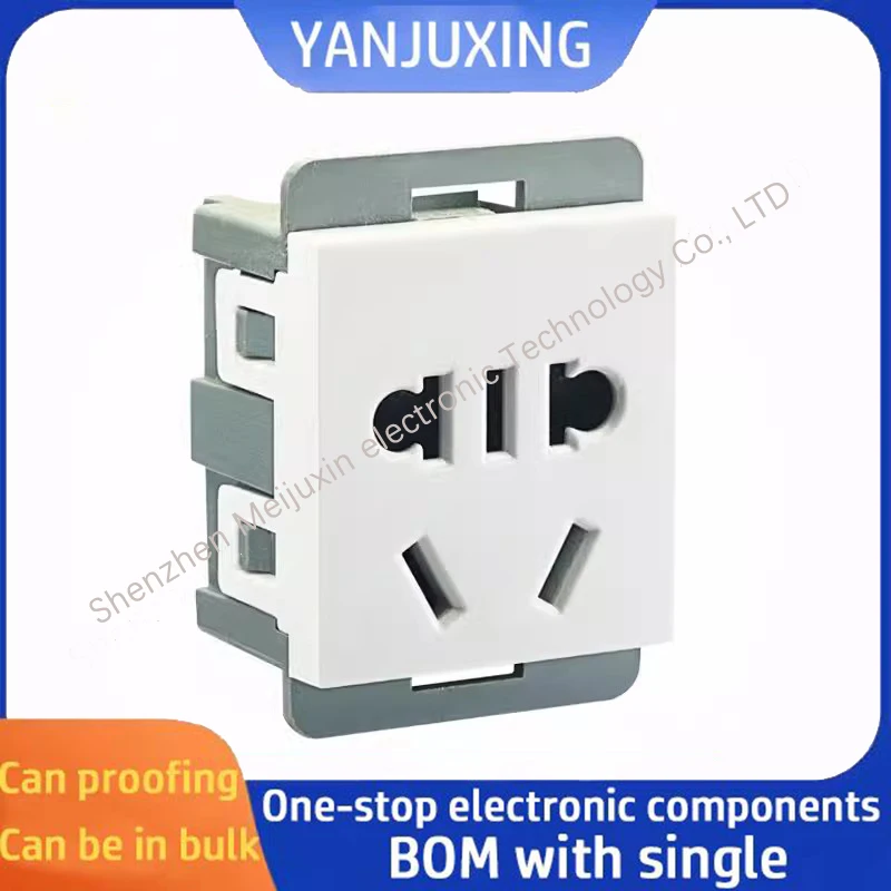 Card embedded 10A two-three plug with safety door national standard five-hole module electric vehicle charging ac power socket