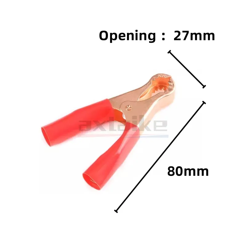 50A 100A Red + Black Crocodile Car Caravan Van Battery Test Lead Clips Alligator Clips Strongly Thickened Car Ignition Clamp