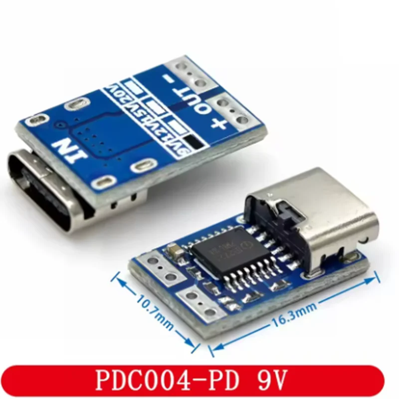 PDC004-PD PD Decoy Module, USB-C PD 9V 12V 15V 20V DC Fixed Voltage Power Trigger Module 5A Type-C Female Input for Notebook
