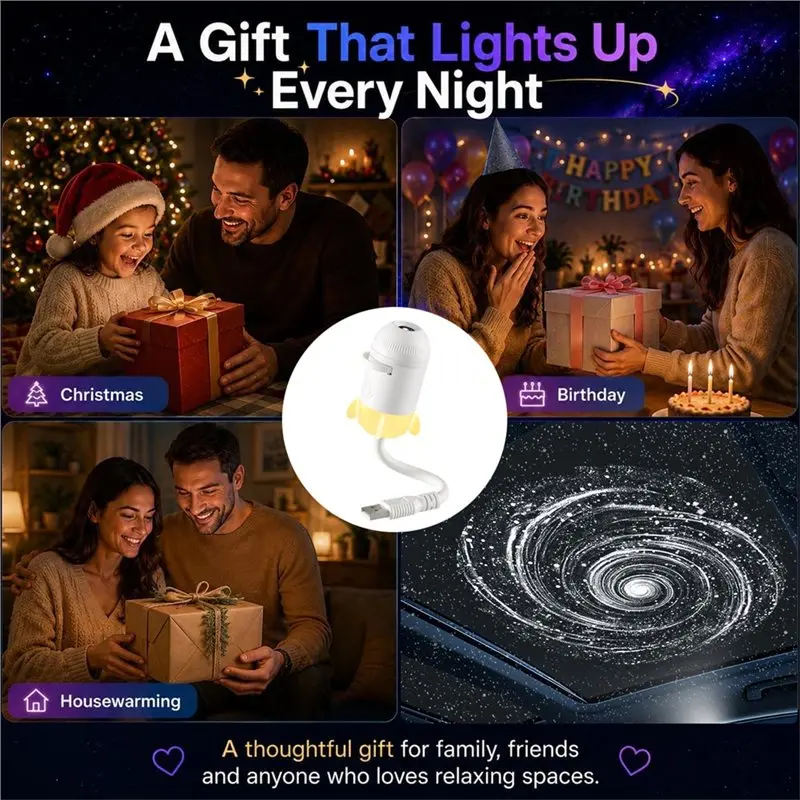AS94-2-In-1 Star Projector Light 20 HD Film Effects Clear Image Adjustable Brightness For Kids Gift Home Decor