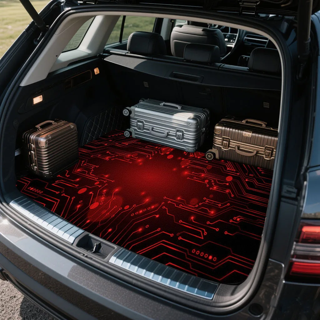 1pc Car Trunk Mat With Printed Design, An Essential Travel Accessory, Universal Fit For Various Car Models, A Must-Have Interior