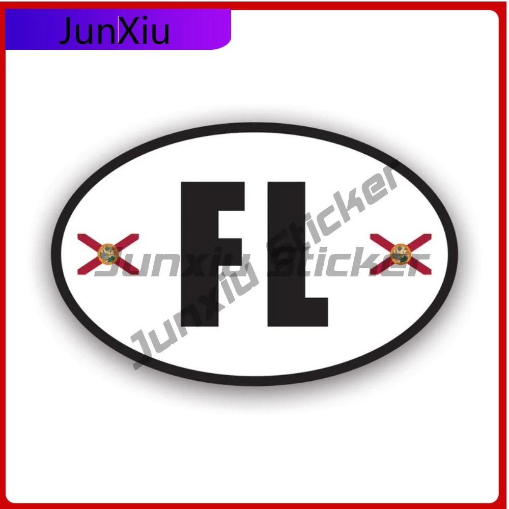 

Florida Flag Oval Scratch Resistant Sun Resistant Sport For Helmet Laptop Motorcycle No Residue Removable Decor Funny Anime