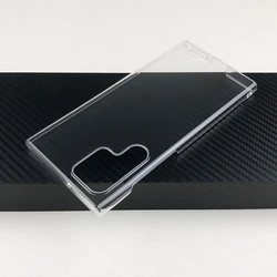 For Samsung Galaxy S23 S22 Ultra Plus Hard PC Camera Protect Case Ultra Thin Clear Hard Plastic DIY Full Cover Protective Skin