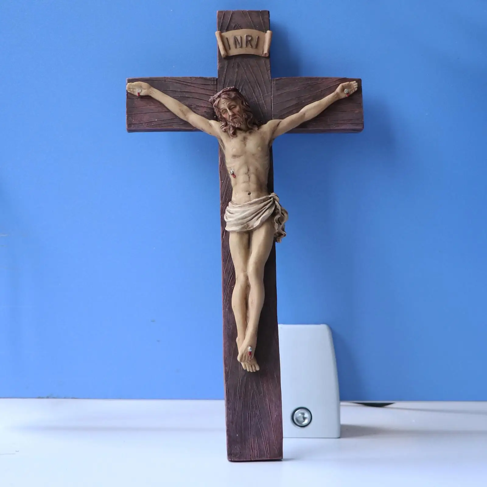 Crucifix Statue Catholic Figurine Hanging Sculpture Chapel Decor