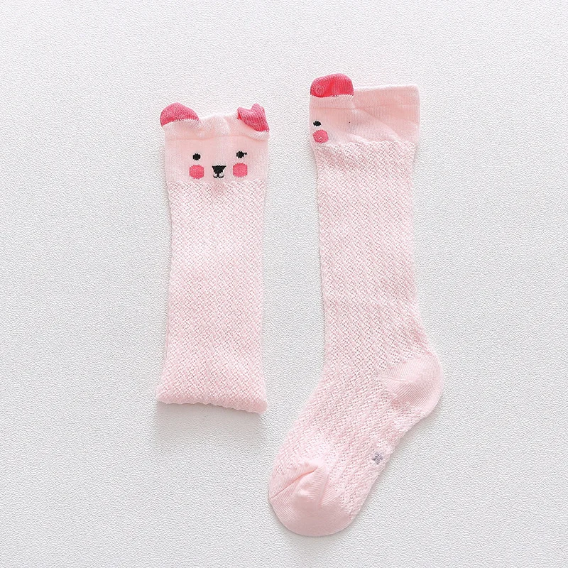 Chaussettes d'été fines en maille de coton pour enfants, bas respirants pour bébé fille, moustiquaire, dessin animé, vente en gros, 3 paires