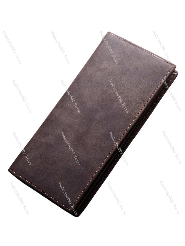 Retro Cowhide Wallet for Men, Long Simple Leather, Youth Fashion