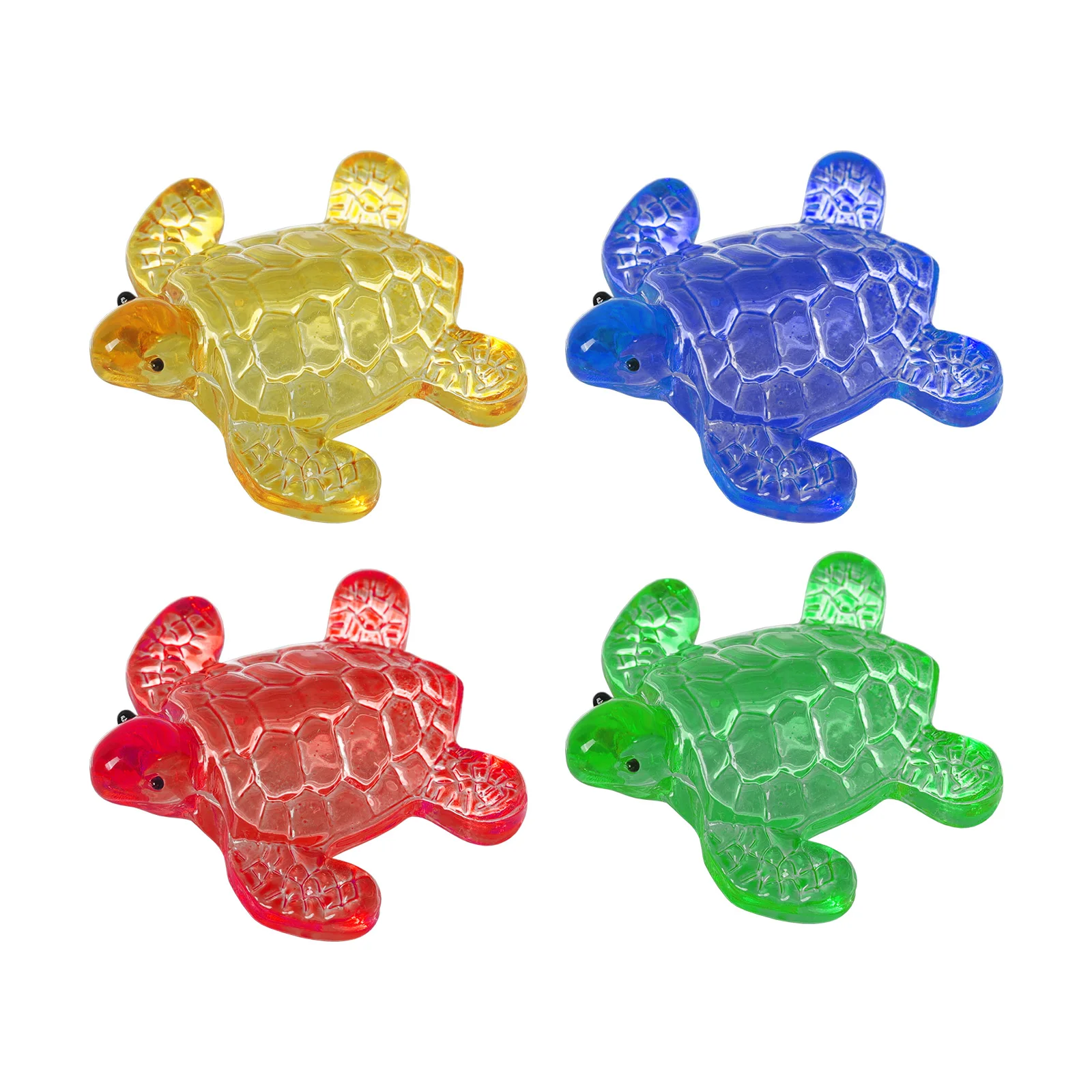 Set of 4 Handmade Mini Colorful Glass Sea Turtle Figurines Collectible Art Glass Blown Miniature Sea Animal Ornament