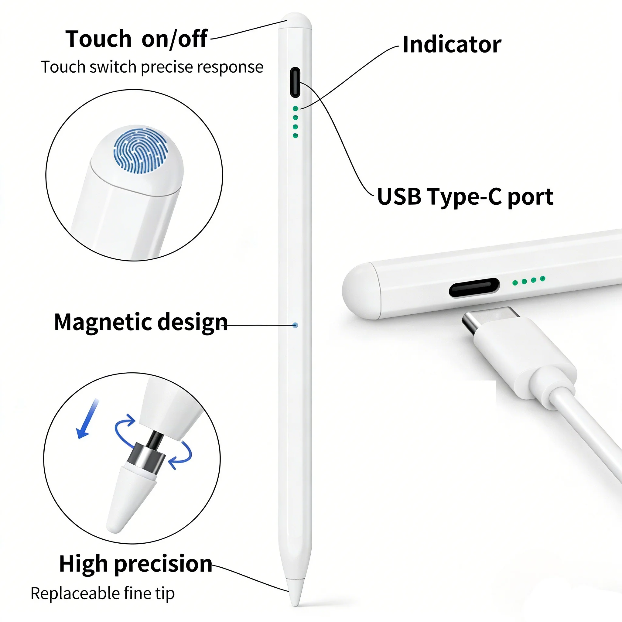 For Apple Pencil Palm Rejection Power Display Ipad Pencil Pen For iPad Accessories 2022 2021 2020 2019 2018 Pro Air Mini Stylus view 4