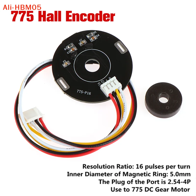 (HB05)775-P16 Double Hall Magnet Encoder Code Plate Magnetic Induction Rotation Speed Direction Sensor Use To 775 DC Gear Motor