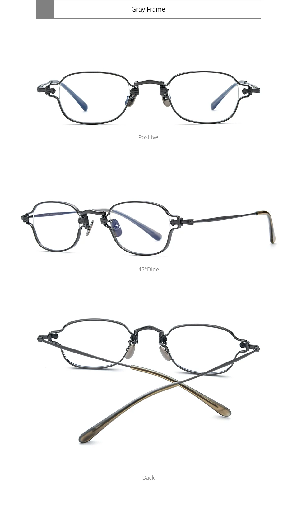 FONEX Titan Brille Rahmen Männer Drand Design Retro Quadrat Brillen Frauen Vintage Japanische Brille Ultraleicht Brillen MN186 – Detail 12