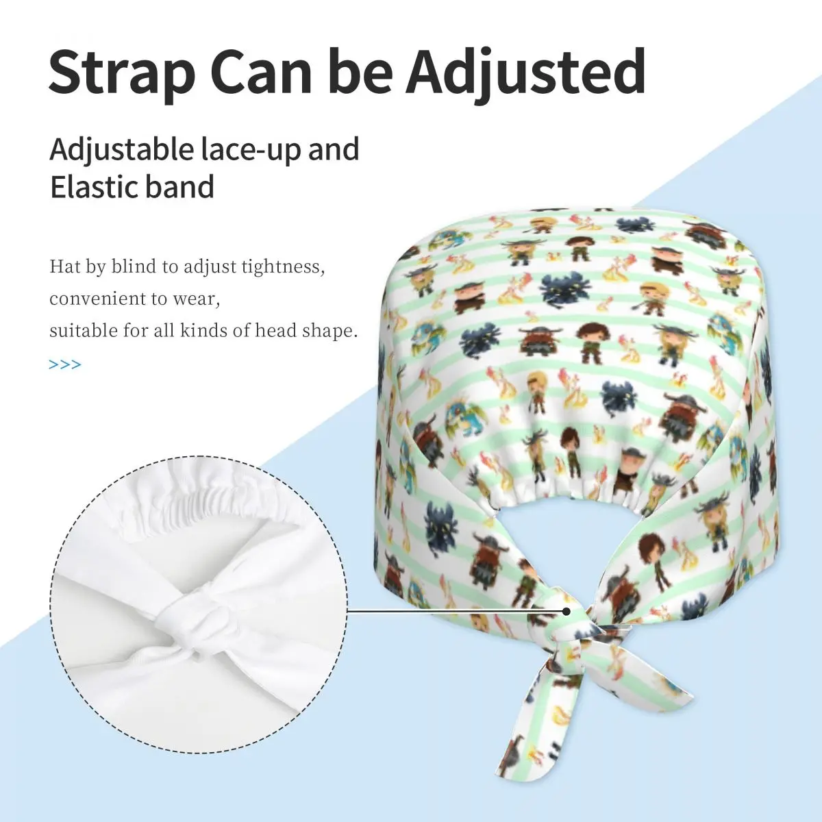 Регулируемая рабочая шапка с Т-зубками на заказ для мужчин и женщин, модный дизайн, мультяшная пленочная скрабная шапочка, скраб для медсестер, доктор, хирург, кепка