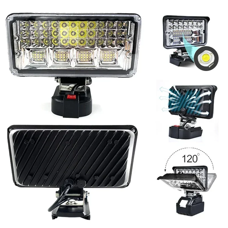 Imagem -03 - Lanterna Led Portátil para Makita Li-ion Battery Cordless Work Light Lanterna ao ar Livre Camping Lamp Iluminação de Emergência 14.4v18v