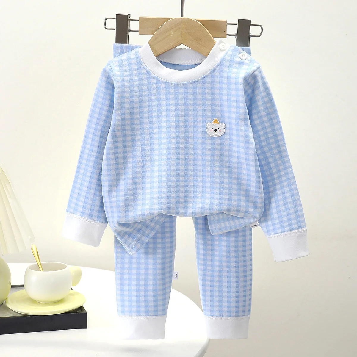 Kids Pajamas Long-sleeve Trousers Long-sleeve Top Pants Kid Spring Autumn Style Boy Girls Autumn Set Cotton Clothes Baby Pajamas
