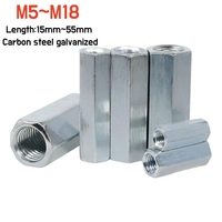 1~10pcs Hex Rod Coupling Nuts M5 M6 M8 M10 M12 M14 M16 M18 Threaded Rod Connectors zinc Coupler Joint Sleeve Extension Nuts