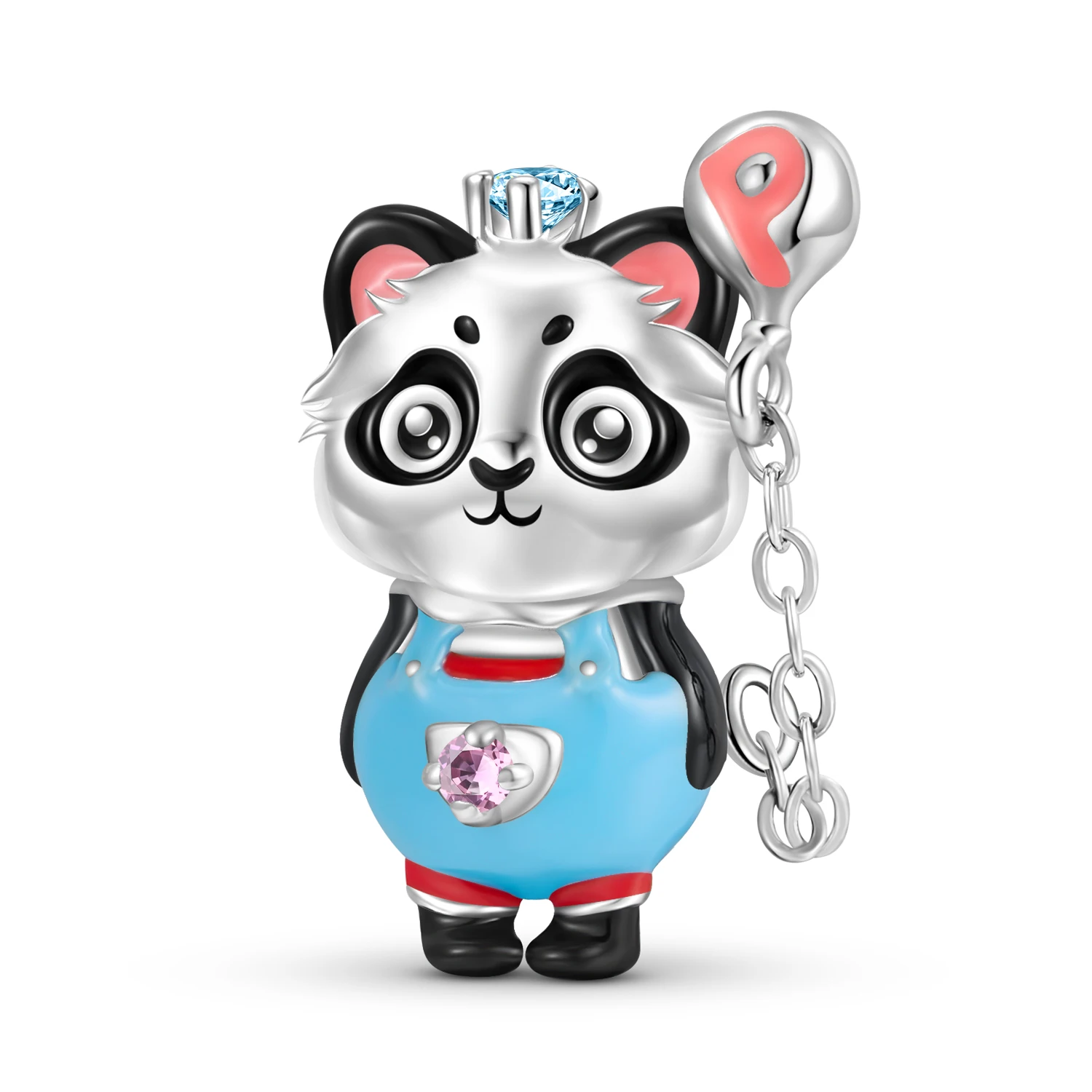 2025 Series 925 Sterling Silver Balloon Panda Cute Animal Cartoon Charm Fit Original Bracelet Diy Jewelry Accessories Beads