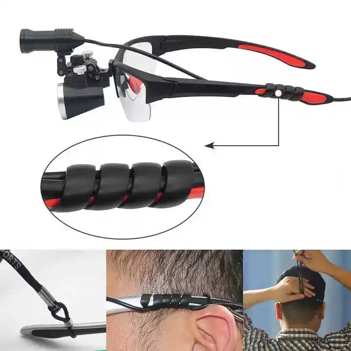 2.5X /3.5X Dental Medical Binocular Loupes Surgical Magnifier with Headlight LED Light  5W 320-420mm Optical Lens view 4