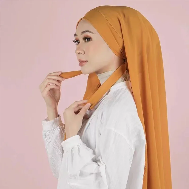 Kristall Hanf Frauen Hijab Einfarbig Muslimischen Schals Turban Weiche Elastische Kopftuch Nahen Osten Kopf Wrap Kopftuch Instant Hijabs