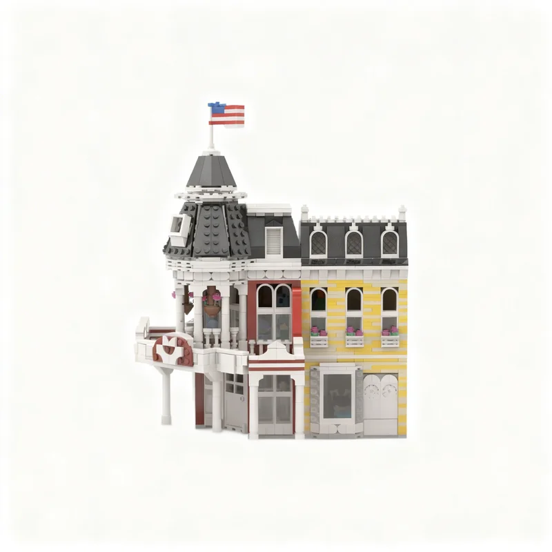 2230pcs MOC Disnay Ice Cream Parlor Deluxe Main Street USA Model Toy Building Blocks Architecture Christmas Gift DIY Brick Craft
