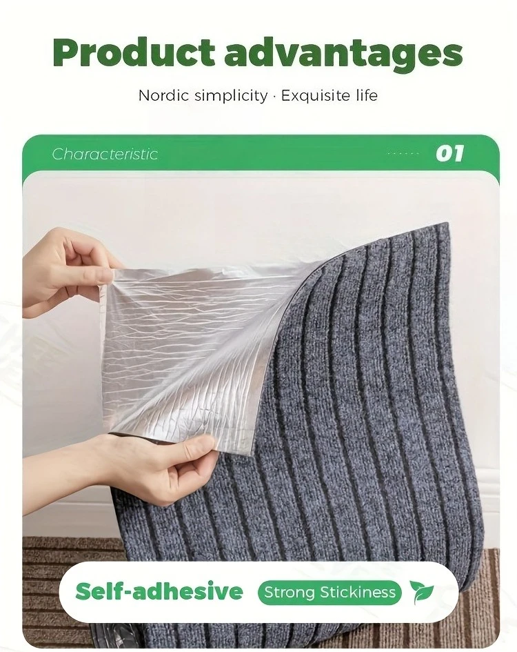 1 Rolle selbstklebender Teppich, selbstklebende Mattenrolle, für den Heimgebrauch, gewerbliche Nutzung, Badezimmer, Fußmatten, Treppenmatten und Haustiermatten – Detail 5
