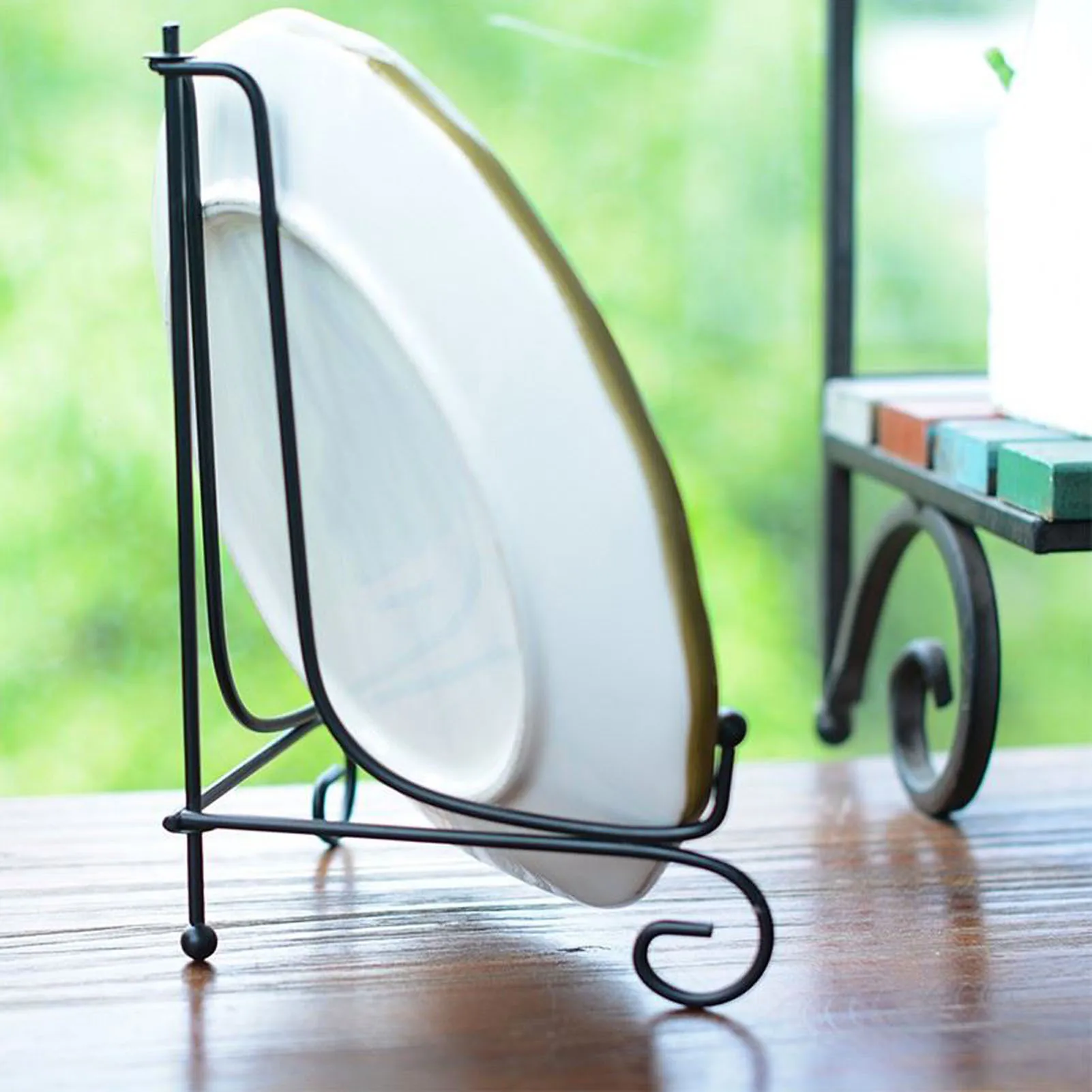Black Iron DIY Craft Bracket Book Holder Photo Pedestal Bowl Picture Frame Plate Rack Display Stand Easel Storage Holders