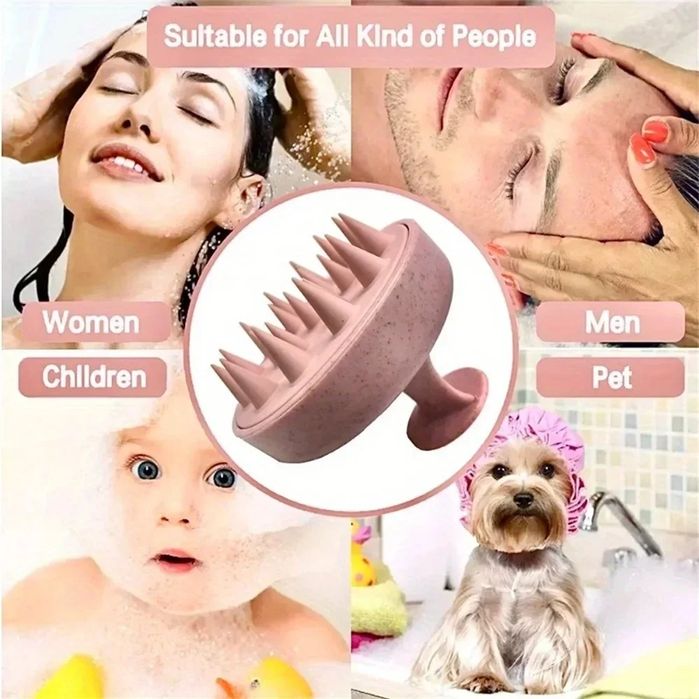 Silicone Scalp Massage Brush Shampoo Scalp Hair Massager Head Body Scalp Massage Brush Comb Magic Handle Brush Spa Massage Brush